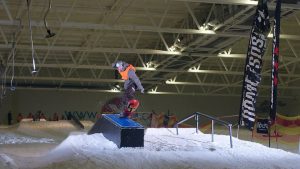 Rowan Springfield Doing some Indoor Snowboard tricks